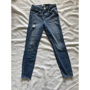 Good American Good Legs Skinny Jeans Raw Hem Indigo Size 8/29